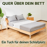 Erdungstuch quer über dem Bett – Gesamtansicht